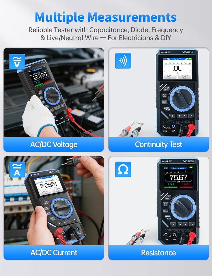LABART DST-201 3IN1 Digital Multimeter 19999 Counts TRMS, 1MHz Bandwidth Handheld Oscilloscope Multimeter DDS Generator