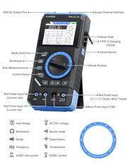 LABART DST-201 3IN1 Digital Multimeter 19999 Counts TRMS, 1MHz Bandwidth Handheld Oscilloscope Multimeter DDS Generator