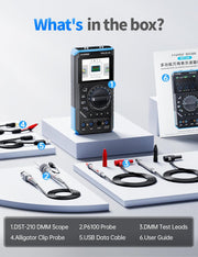 LABART DST-210 Handheld Oscilloscope 10MHz Bandwidth, 19999 Counts, Digital Oscilloscope Multimeter DDS Generator 3 IN 1