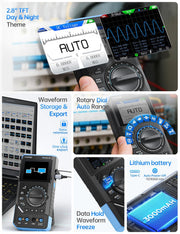 LABART DST-210 Handheld Oscilloscope 10MHz Bandwidth, 19999 Counts, Digital Oscilloscope Multimeter DDS Generator 3 IN 1