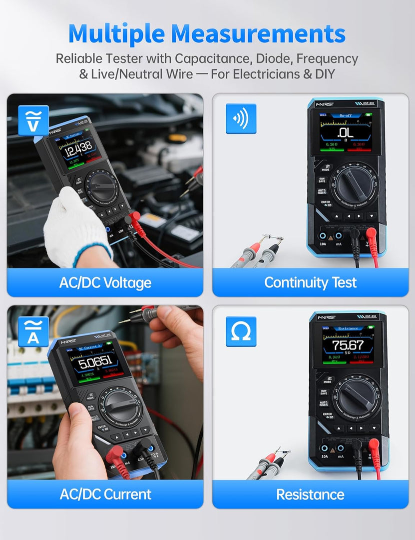 LABART DST-210 Handheld Oscilloscope 10MHz Bandwidth, 19999 Counts, Digital Oscilloscope Multimeter DDS Generator 3 IN 1