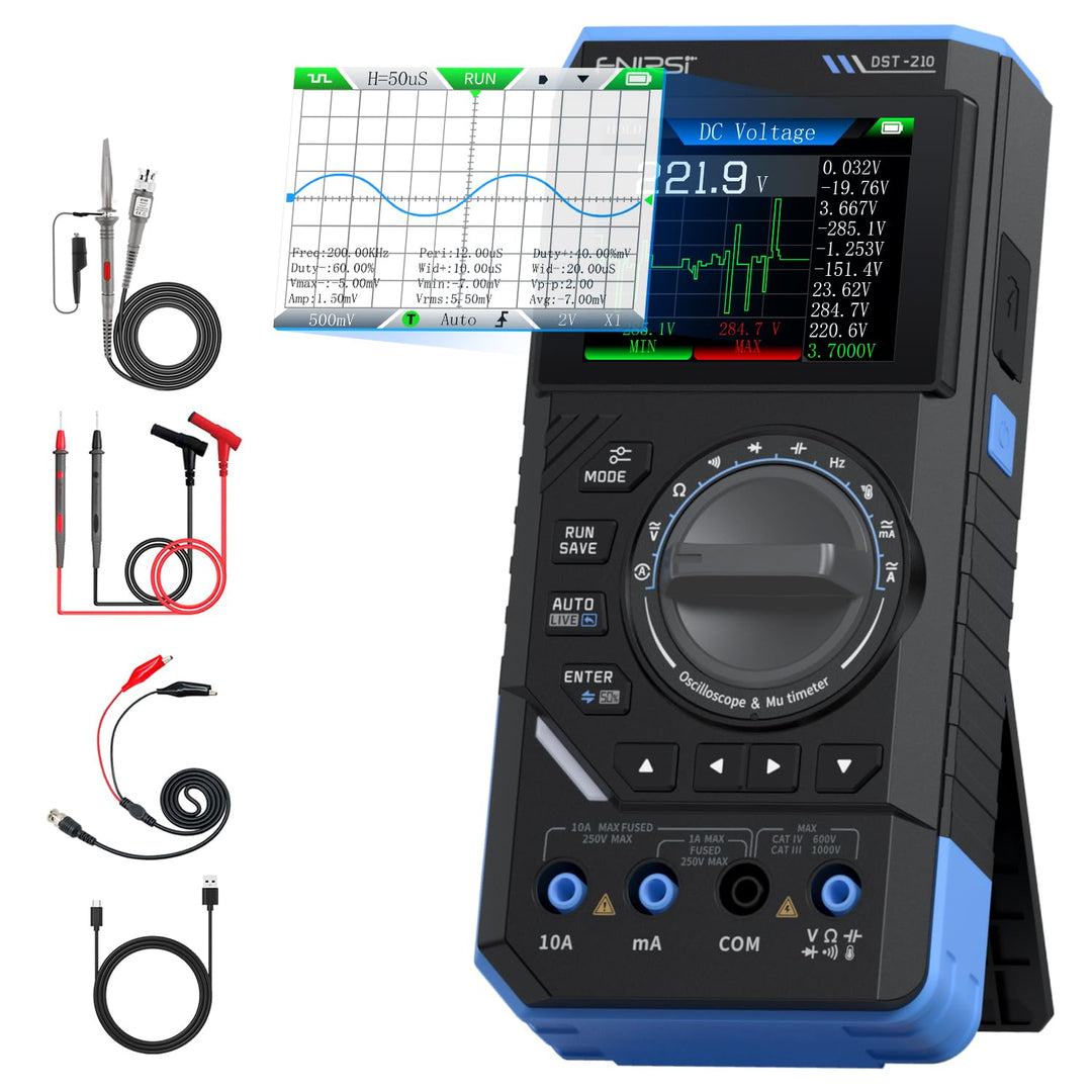 LABART DST-210 Handheld Oscilloscope 10MHz Bandwidth, 19999 Counts, Digital Oscilloscope Multimeter DDS Generator 3 IN 1