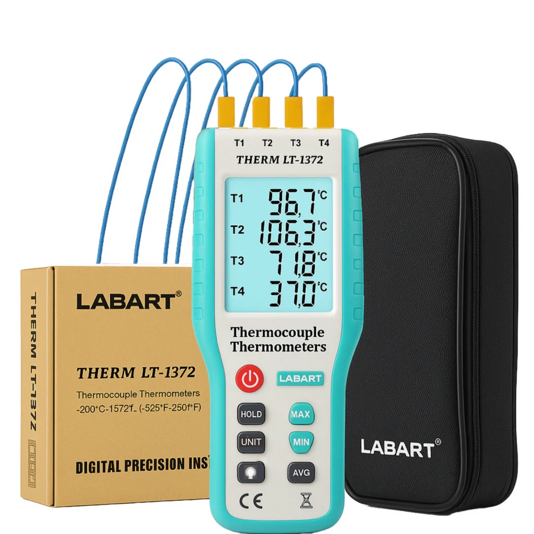 LABART 4 Channel Digital Thermocouple, LT-1372 (Temp -200 to 1372 Degree Celsius) with Calibration Certificate