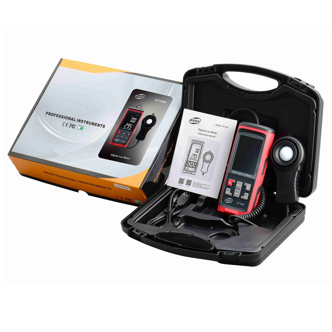 GT1050 Split Type Digital Lux Meter, 0–200,000 Lux with Remote Sensor with Bluetooth