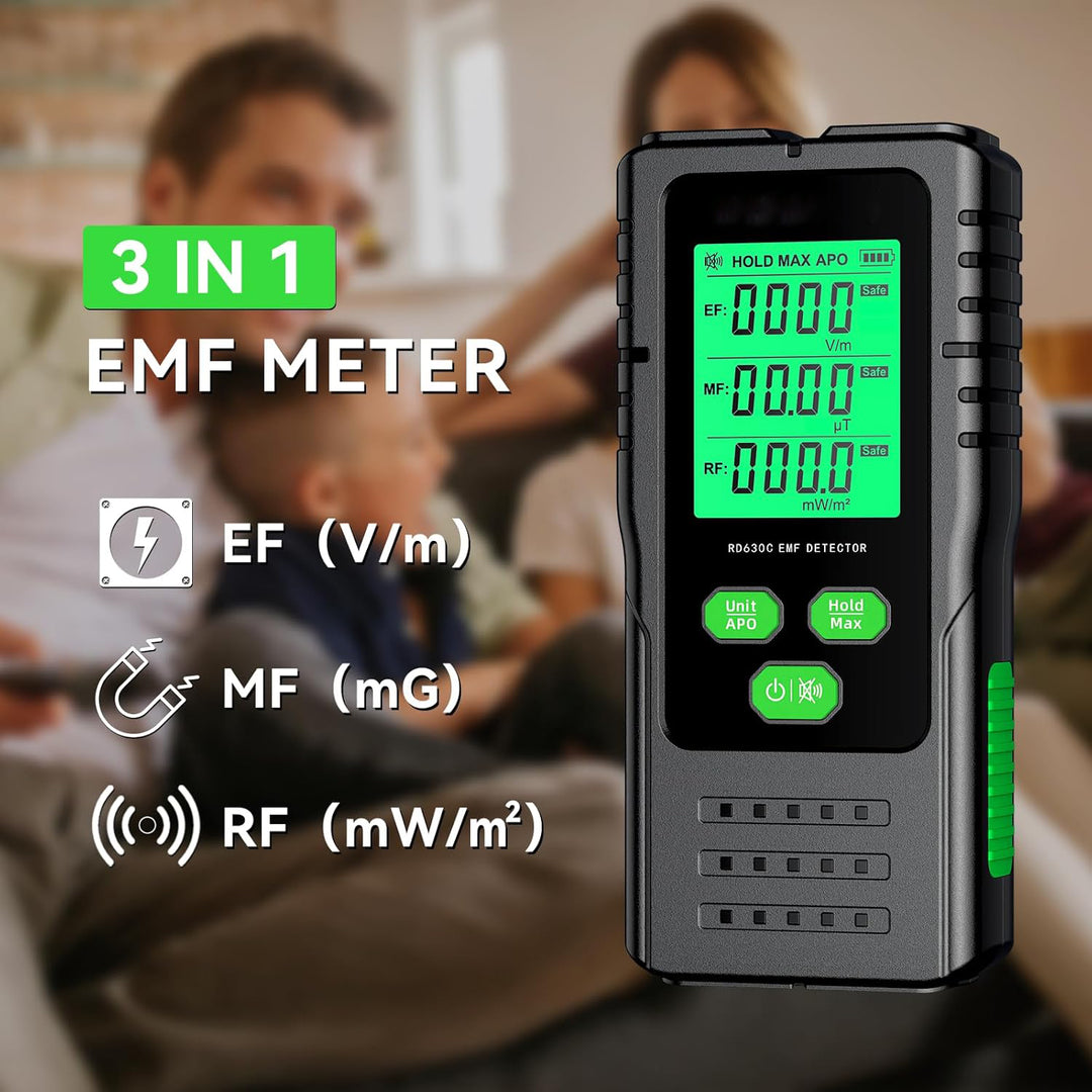 LABART 3-in-1 Digital EMF Electromagnetic Field Meter for Electric, Magnetic & RF Radiation for Cell Towers, Smart Meters, Wi-Fi, Home & Office