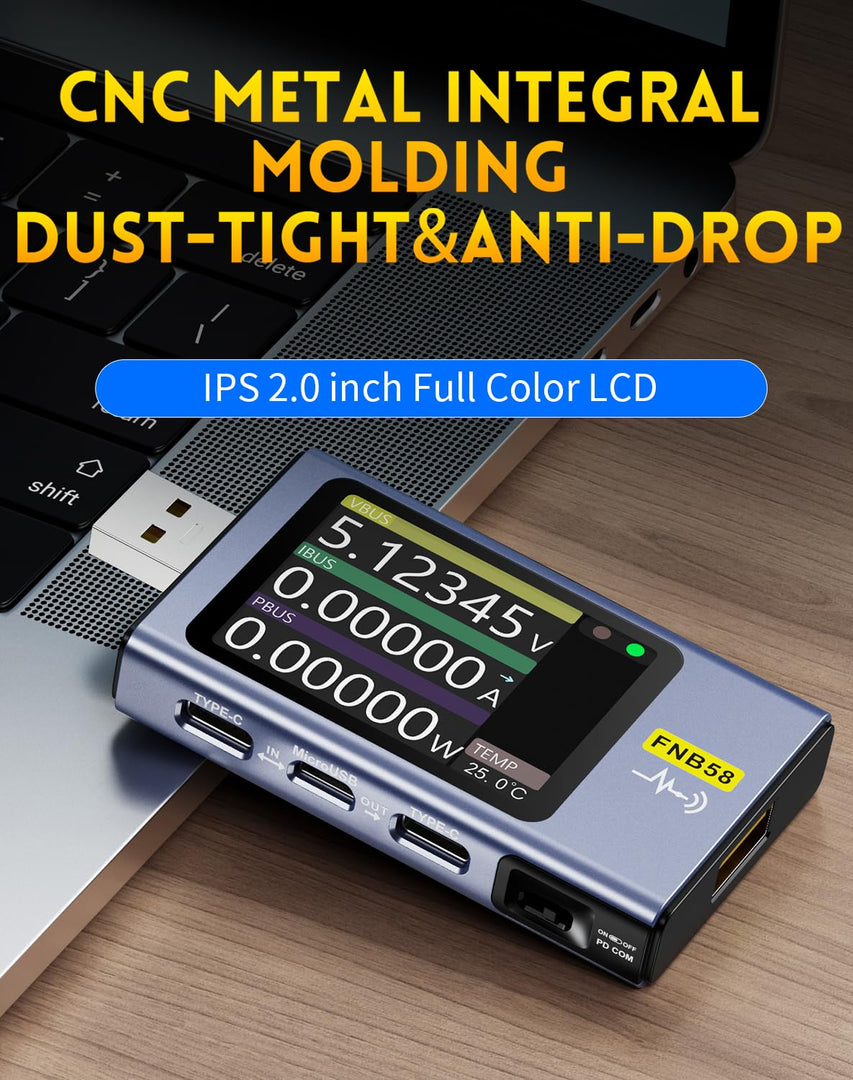 LABART Upgraded Bluetooth USB Tester, Power Multimeter 4-28V 7A LCD A&C Voltage Current Power Tester