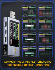 LABART Upgraded Bluetooth USB Tester, Power Multimeter 4-28V 7A LCD A&C Voltage Current Power Tester FNB58 BT