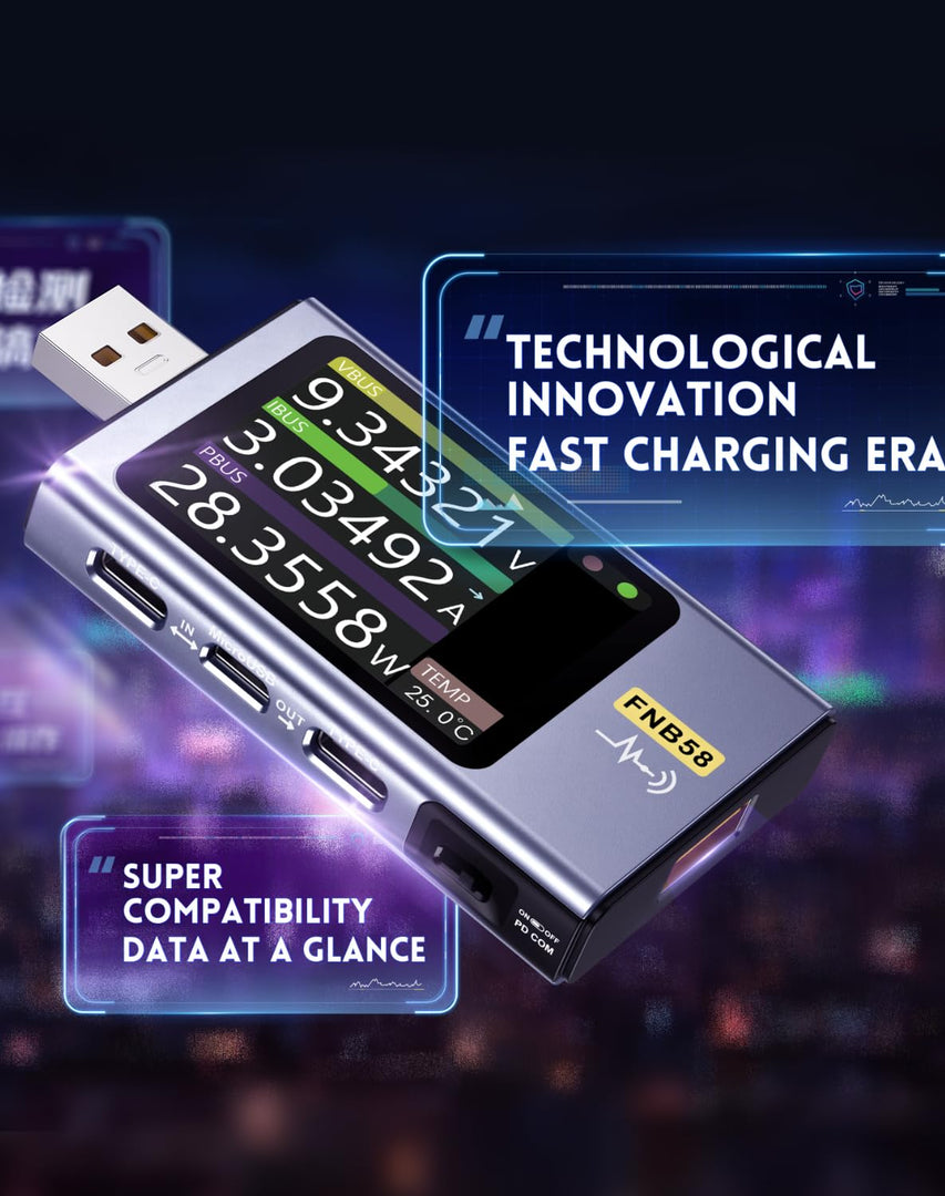 LABART Upgraded Bluetooth USB Tester, Power Multimeter 4-28V 7A LCD A&C Voltage Current Power Tester