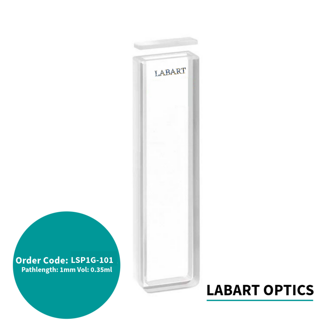 LABART™ 1mm Pathlength, 0.35ml Glass Spectrophotometer Cuvette, 2 Windows G-101