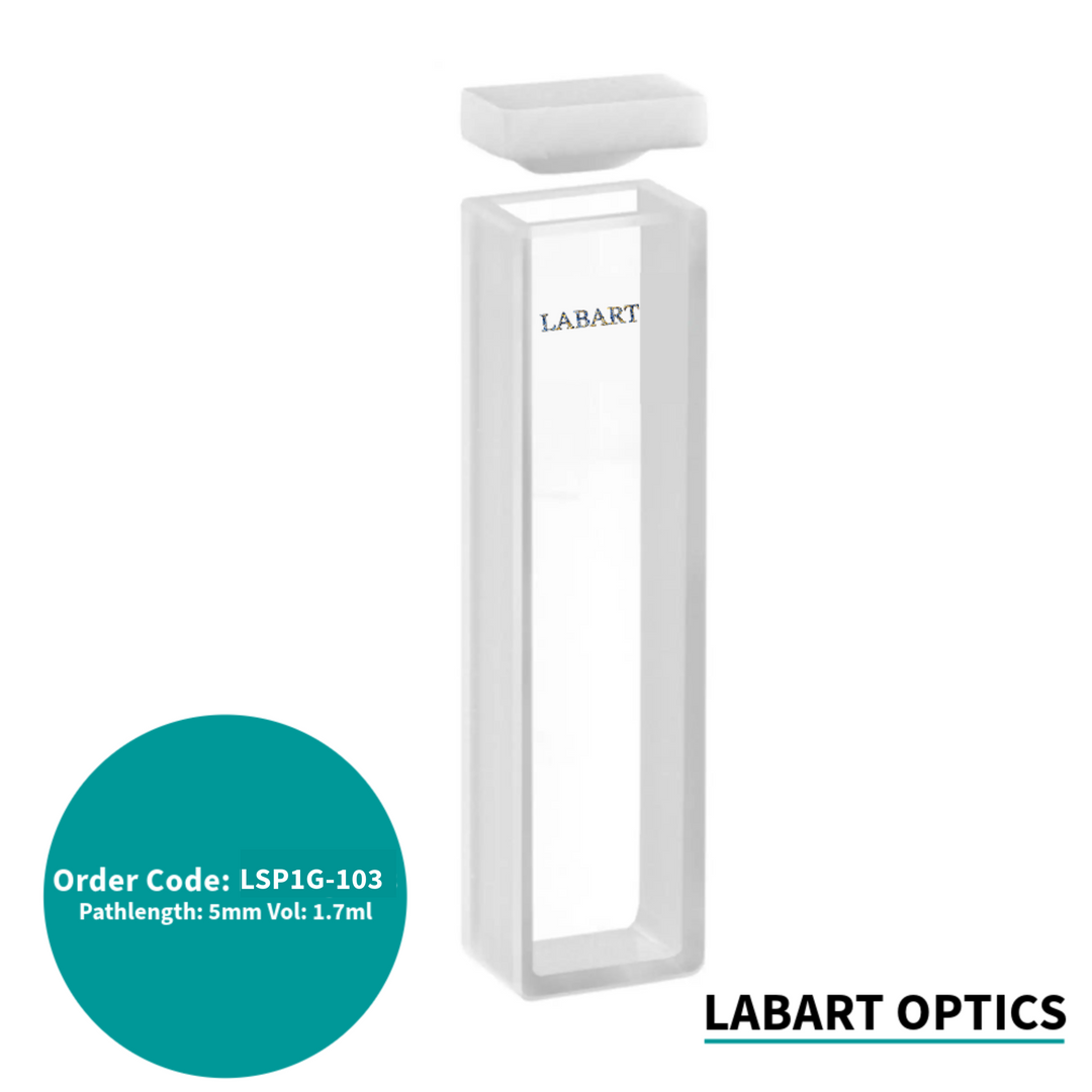 LABART™ 5mm Pathlength, 1.7ml Glass Spectrophotometer Cuvette, 2 Windows G-103