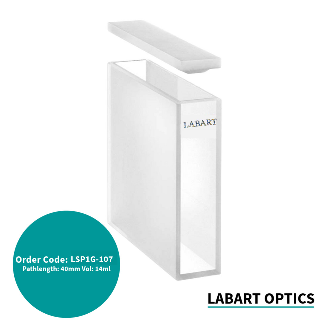 LABART™ 40mm Pathlength, 14ml Glass Spectrophotometer Cuvette, 2 Windows G-107