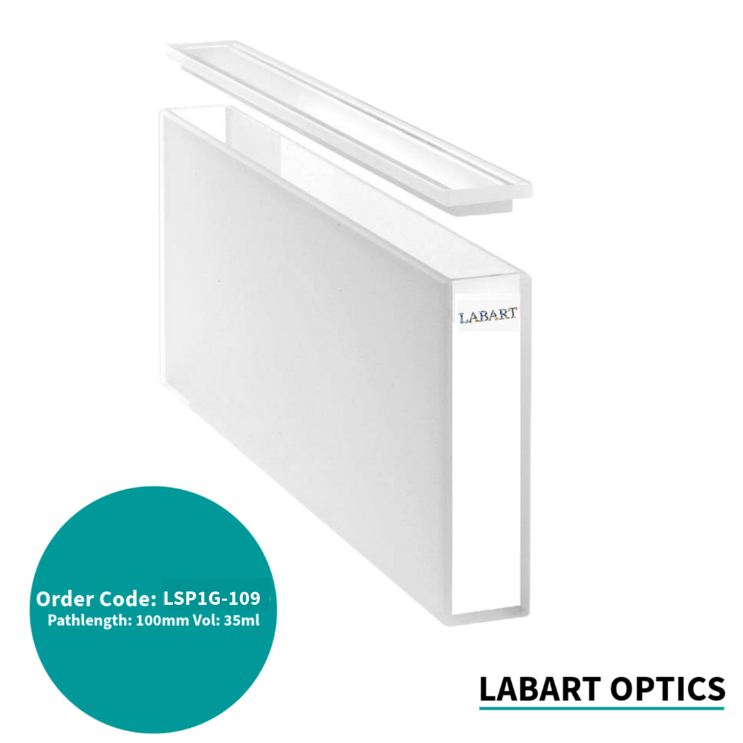 LABART™ 100mm Pathlength, 35ml Glass Spectrophotometer Cuvette, 2 Windows G-109