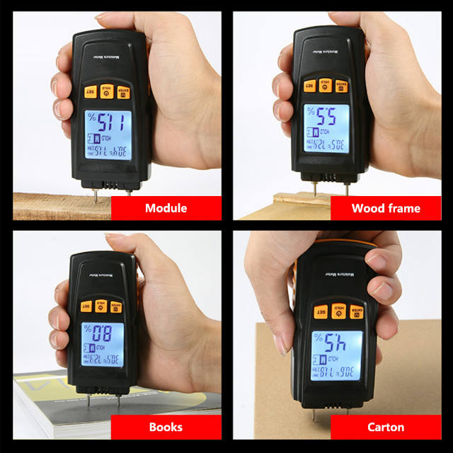 LABART GM610 Pin-Type Digital Wood Moisture Meter Firewood, Drywall, Plaster & Building Material Detector with Large Display.