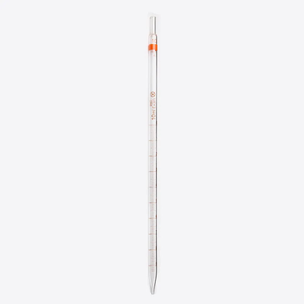 10 ml Serological Pipettes with Clear Graduations with Rubber Bulb