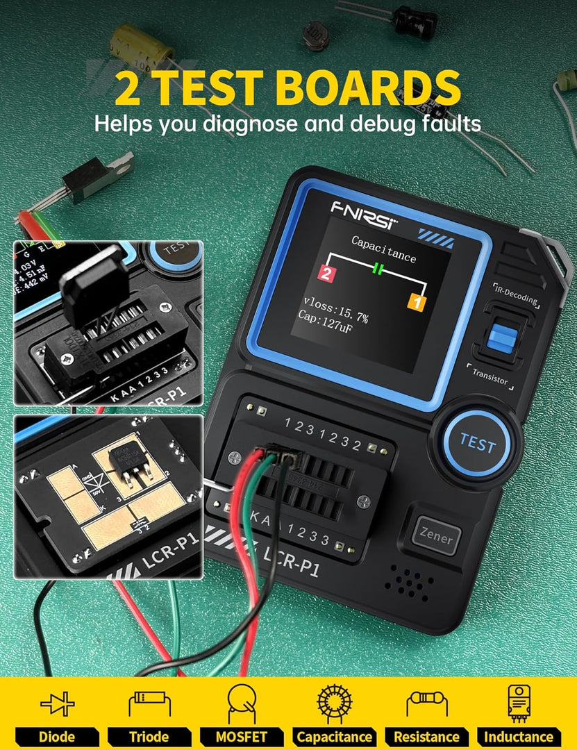LABART LCR-P1 Smart Transistor Tester MOSFET, NPN/PNP, ESR & LCR Meter SMD Component, Diode, Capacitor, Resistor, Inductor & Battery Tester