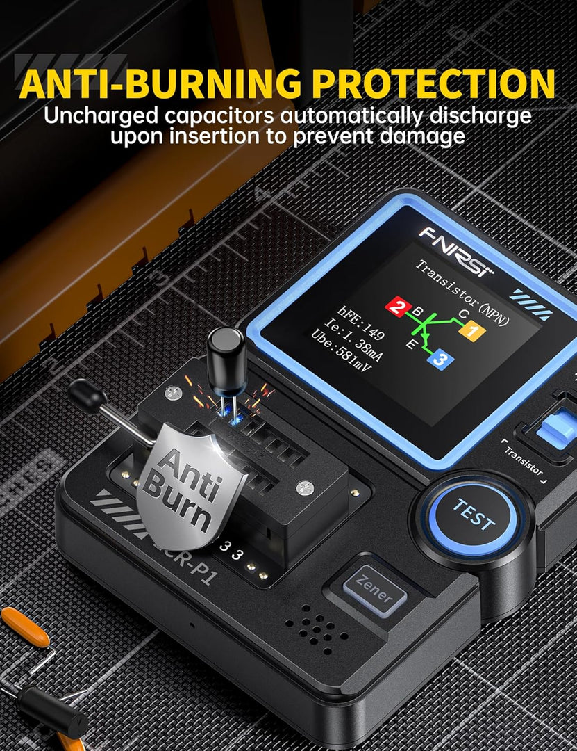 LABART LCR-P1 Smart Transistor Tester MOSFET, NPN/PNP, ESR & LCR Meter SMD Component, Diode, Capacitor, Resistor, Inductor & Battery Tester