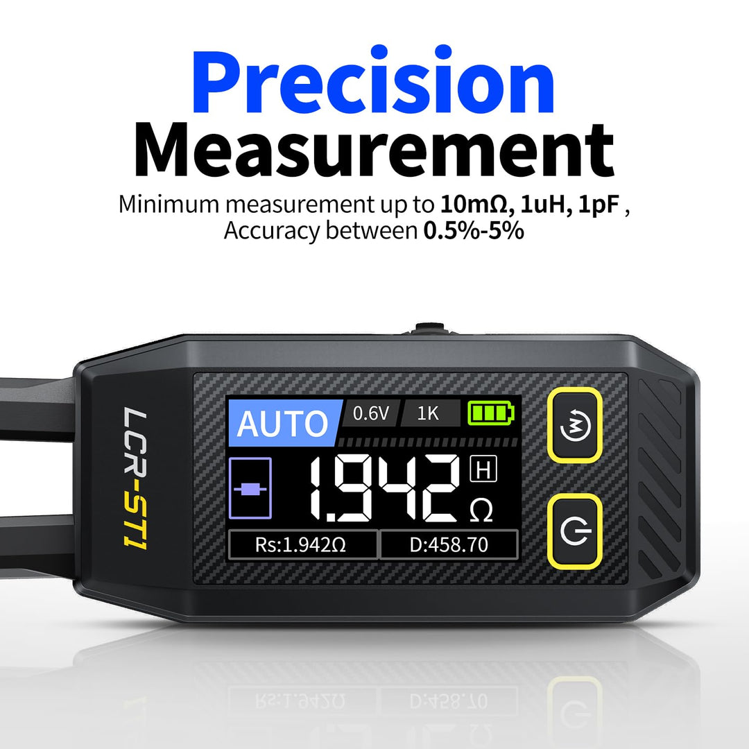 LABART LCR-ST1 Smart LCR Meter Tweezer 10kHz SMD Component Tester ESR, Resistance, Capacitance & Inductance Meter