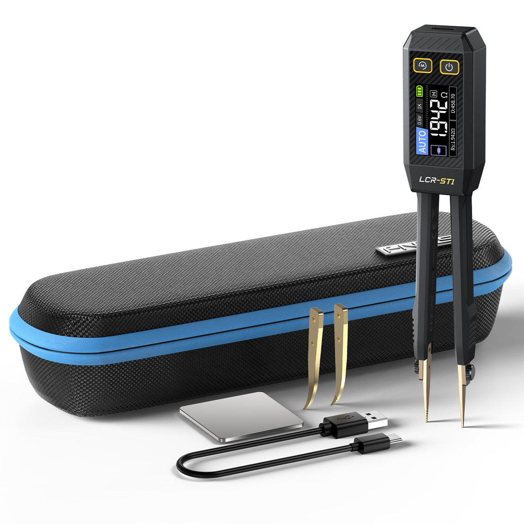 LABART LCR-ST1 Smart LCR Meter Tweezer 10kHz SMD Component Tester ESR, Resistance, Capacitance & Inductance Meter
