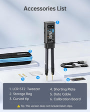 LABART LCR-ST2 Smart LCR Meter Tweezer 100kHz ESR & SMD Component Tester Auto Sort & Compare RLC Meter with Voltage & Continuity Test