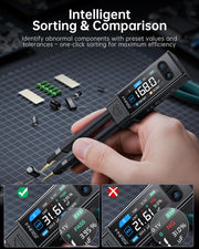 LABART LCR-ST2 Smart LCR Meter Tweezer 100kHz ESR & SMD Component Tester Auto Sort & Compare RLC Meter with Voltage & Continuity Test