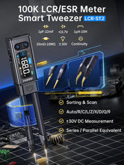 LABART LCR-ST2 Smart LCR Meter Tweezer 100kHz ESR & SMD Component Tester Auto Sort & Compare RLC Meter with Voltage & Continuity Test