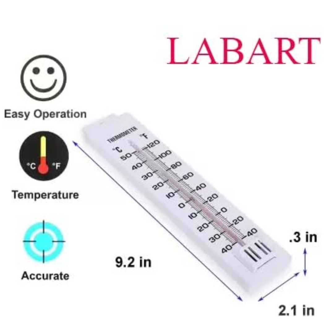 LABART Gera wet and dry bulb thermometer hygrometer humidity meter instrument wall mounted for home, workspace and Godown