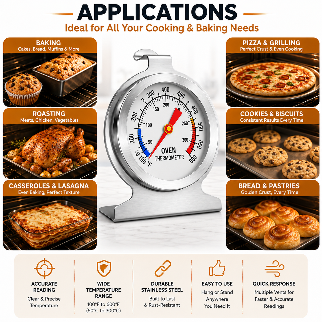 LABART Oven Thermometer, 0-300°C/100-600°F Smoker Temperature Gauge