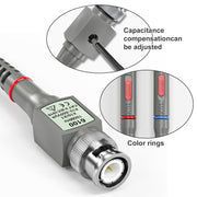 LABART Oscilloscope Probe P6100 100MHz with Accessory Kit 1X 10X Alligator Clip for HP Tektronix Rigol Atten Owon Siglent P6100
