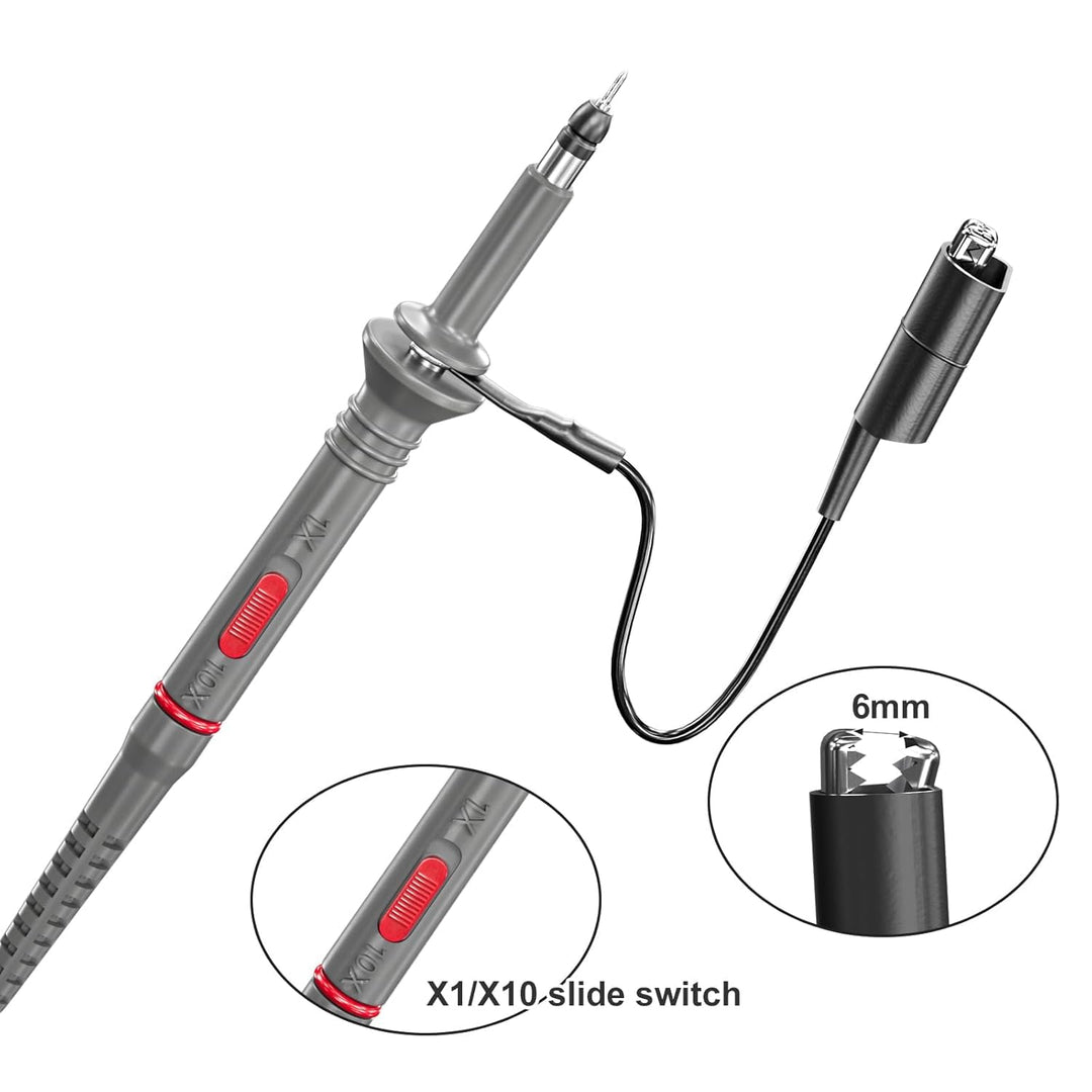 LABART Oscilloscope Probe P6100 100MHz with Accessory Kit 1X 10X Alligator Clip for HP Tektronix Rigol Atten Owon Siglent P6100