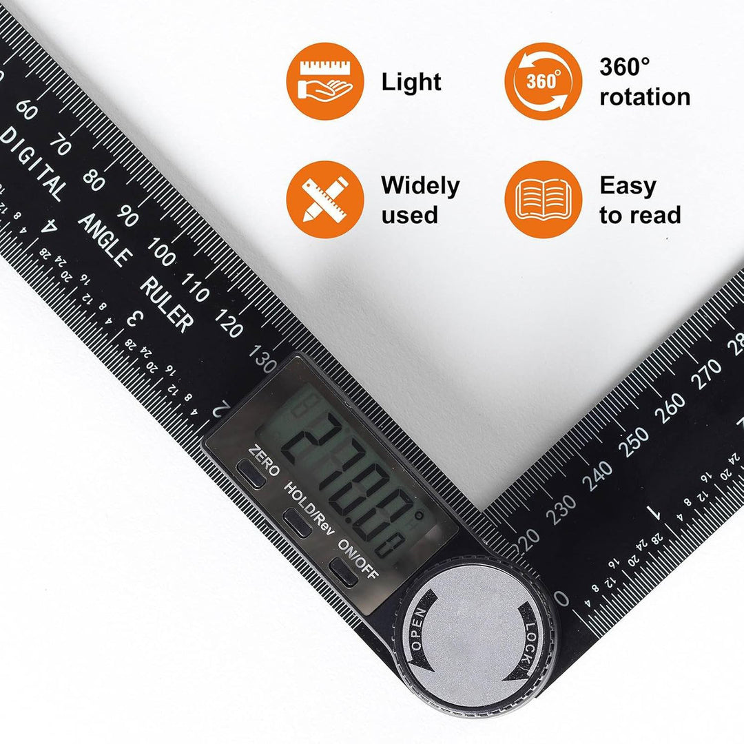 Stainless Steel Electronic Angel Finder Digital Protractor Ruler 200 mm 5424F