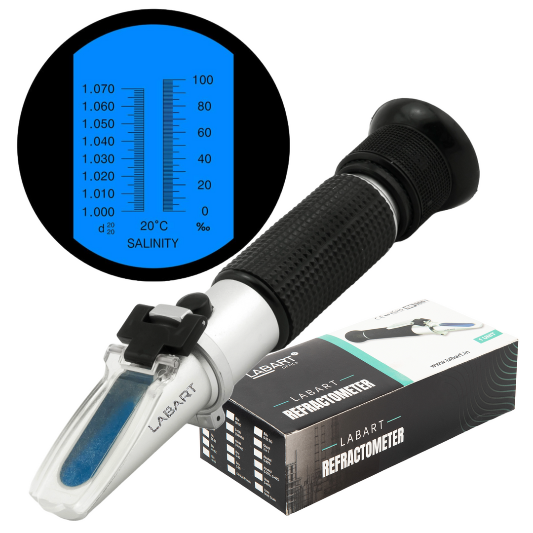 LABART Salinity Refractometer for Saltwater Testing 0-100 ppt with ATC LRS-100