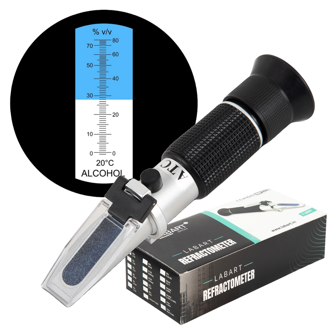 LABART Alcohol Refractometer with ATC Range 0-80% v/v