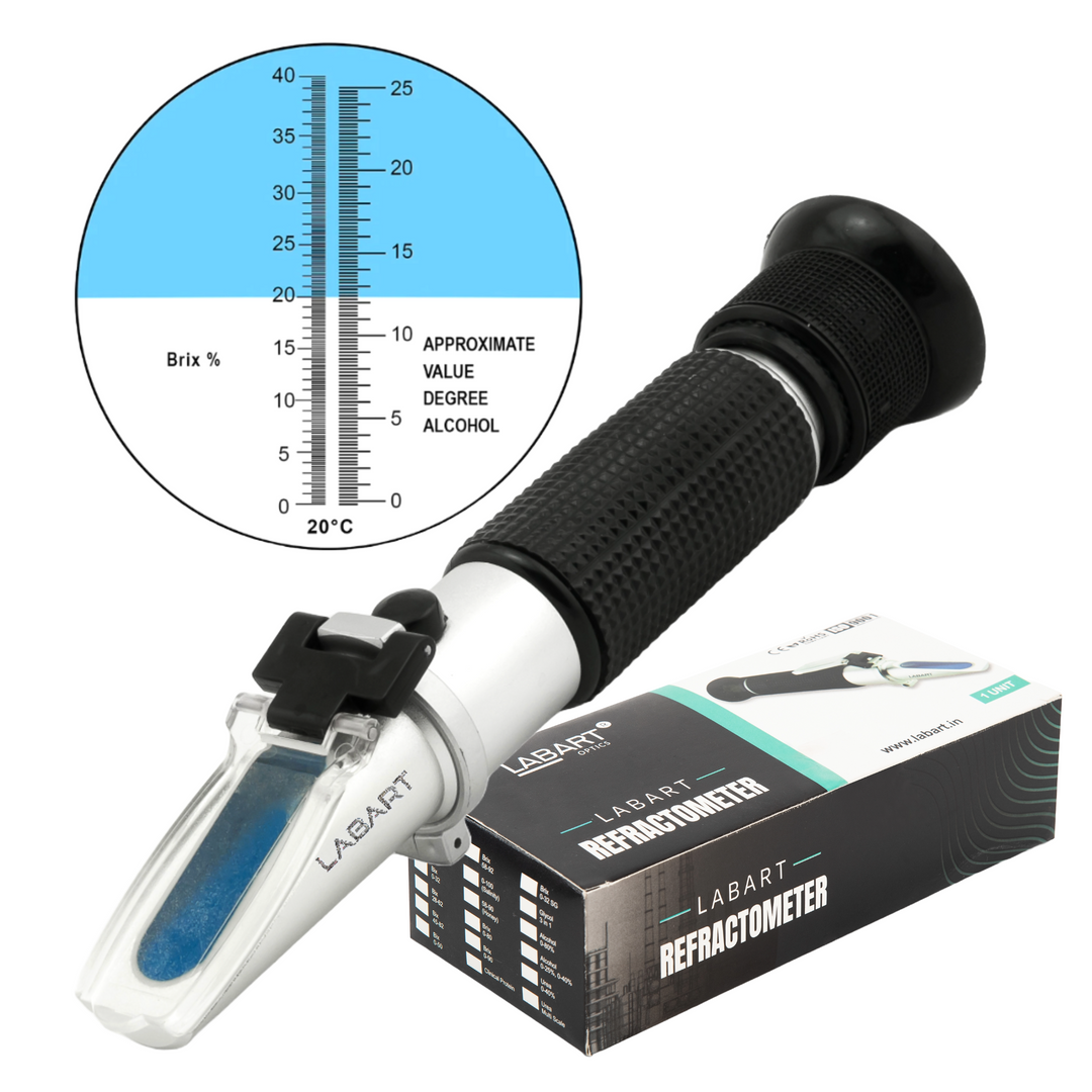 LABART Alcohol & Brix Refractometer, 0~25% Vol, 0~40% Brix