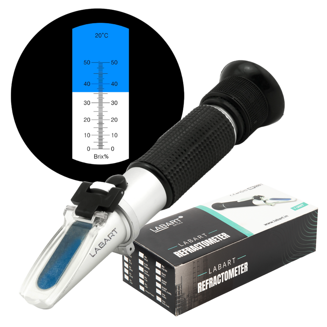 LABART Copper Hand Refractometer, Brix: 0-50% with ATC LRB-50