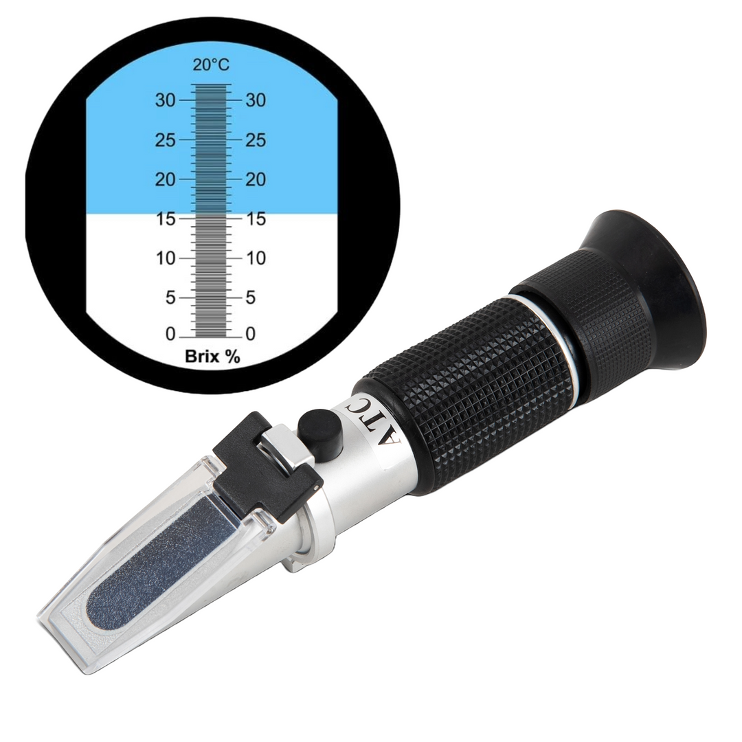 Erma Refractometers with ATC,  Brix 0-32%  for Sugar Beer Wine Cnc Fruit, Black