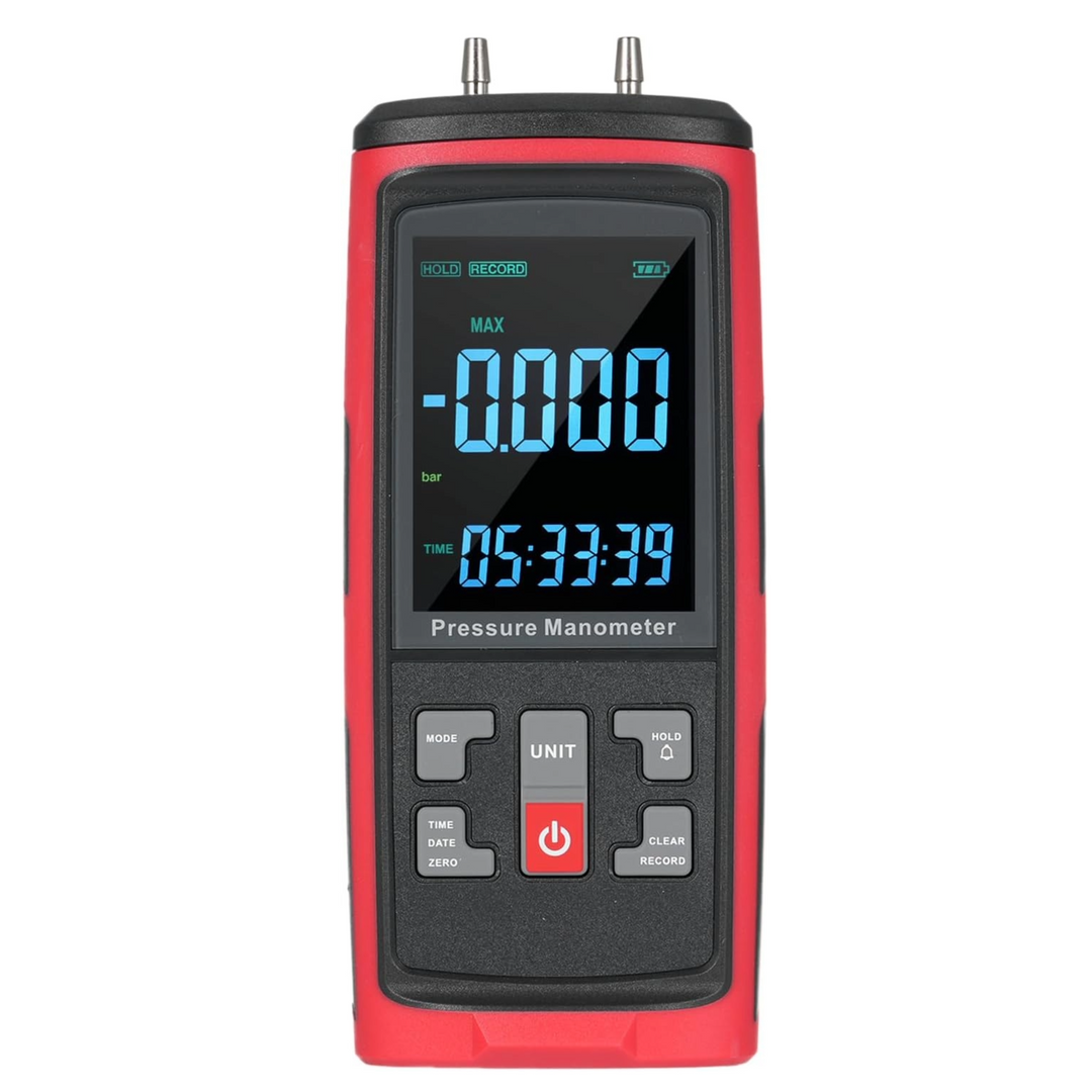 LABART Digital Manometer Dual-Port Manometer Gas Pressure Tester 13 Selectable Units GT5101