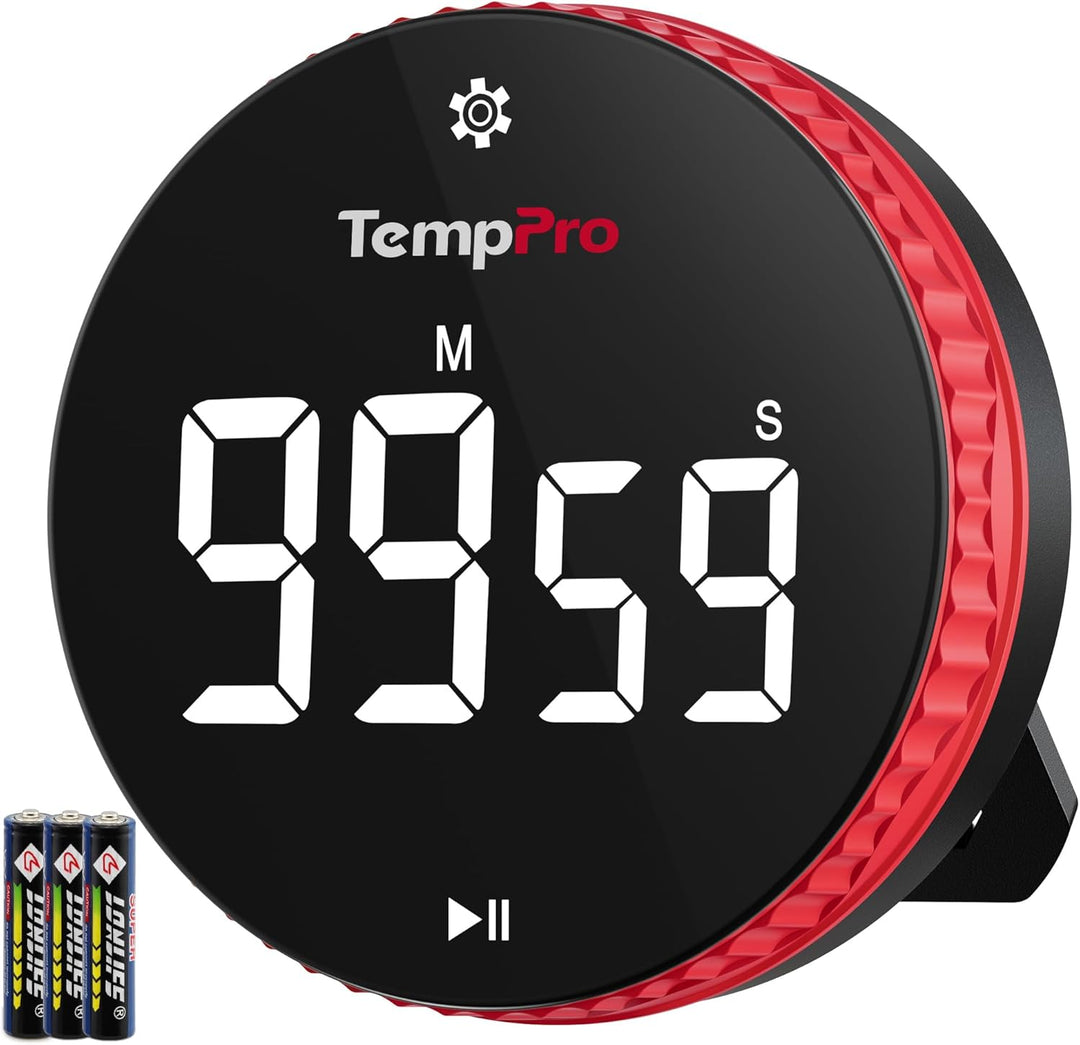 ThermoPro TM04 Digital Kitchen Timer with 99 Hour Range Large LED Display Strong Magnetic Stand