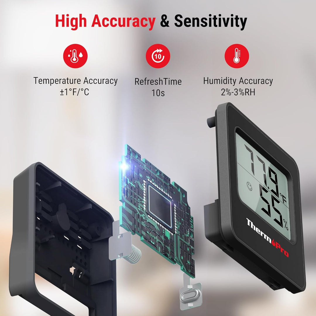 TP157 Digital Hygrometer Thermometer with LCD Display & Comfort Indicator for Home, Office & Greenhouse