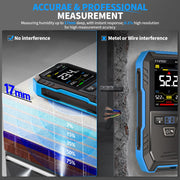 LABART WMT-10 Pinless Wood Moisture Meter, Rechargable Moisture Meter for Wood, Wall, Firewood, Support Data Hold and Record, Flashlight, Humidity Detector for Lumber Concrete Building