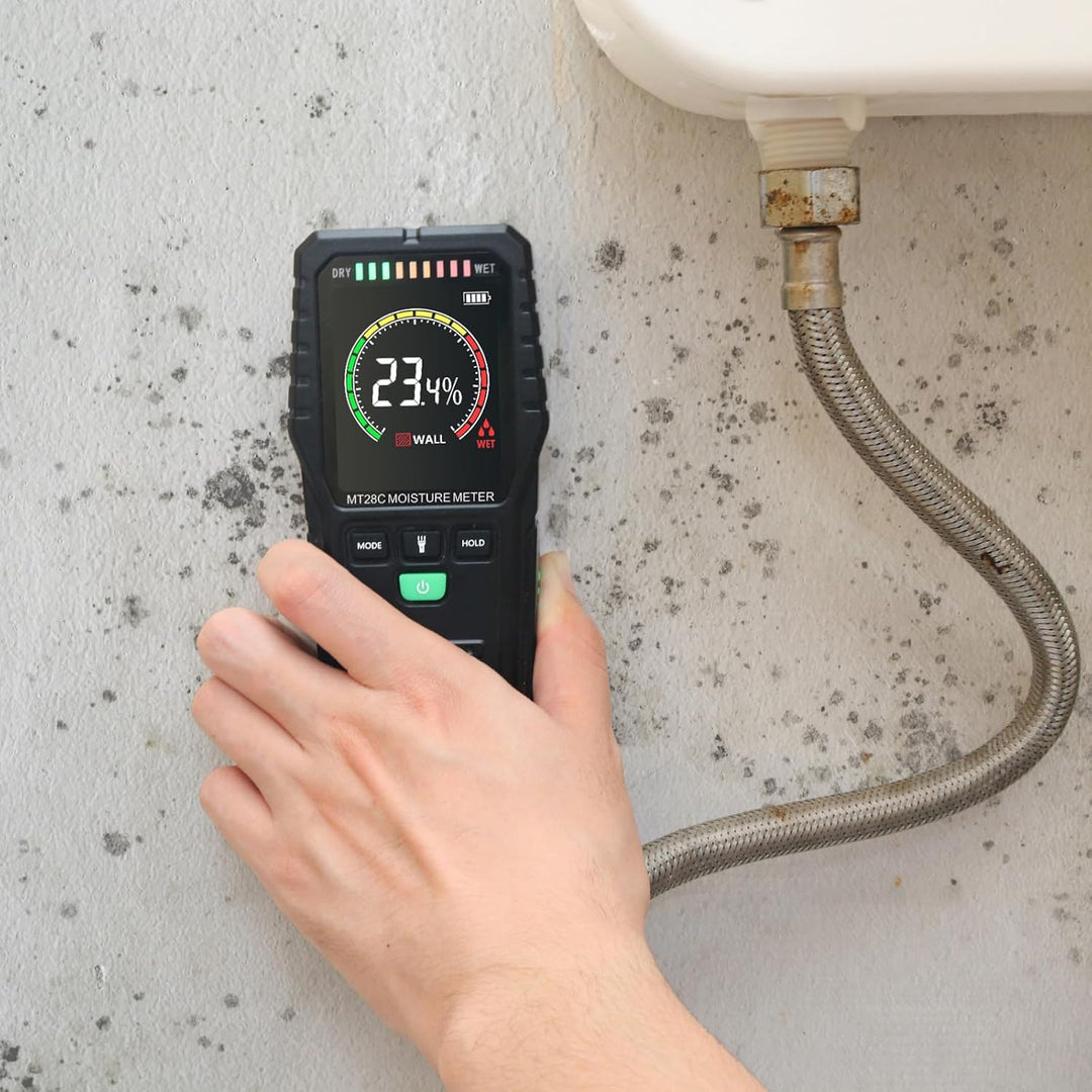 LABART Digital Non-Destructive Pinless Wood Moisture Meter with Backlit for Wood, Walls, Drywall, Flooring & Masonry