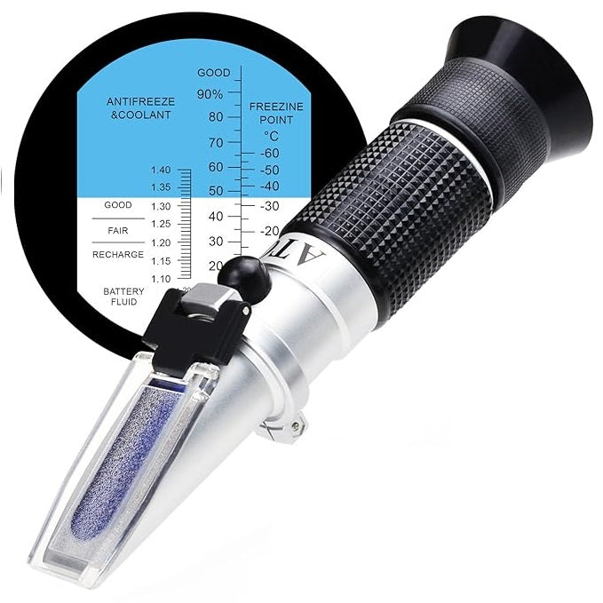 Car Antifreeze System Ethylene glycol 0-100% Freezing point -60~0°C Battery Acid 1.10-1.40 kg/l Cleaning fluid Refractometer with ATC LGL-415