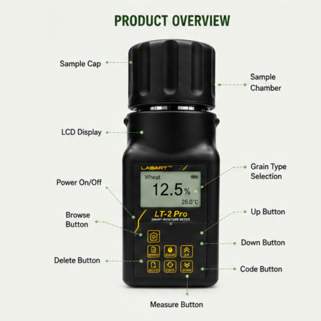 LABART Smart Grain Moisture Meter for 25 Kinds of Grains LT-2 Pro