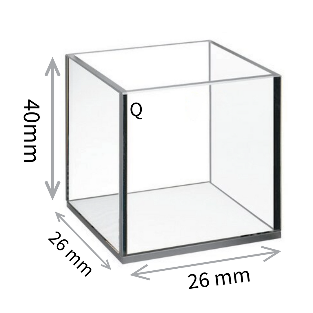 LABART™ Quartz Cuvette, 26*26*40mm Absorption Cell 4 Side Clear Windows LQS262640