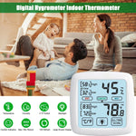 Load image into Gallery viewer, Digital Touch Screen Thermohygrometer indoor Outdoor hygrometer with temperature, humidity, backlight, magnet
