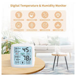 Load image into Gallery viewer, Digital Touch Screen Thermohygrometer indoor Outdoor hygrometer with temperature, humidity, backlight, magnet
