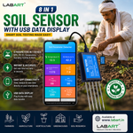 Load image into Gallery viewer, LABART Professional 8 in 1 Soil Tester Temperature Moisture EC PH NPK Soil Sensor Portable USB Type-C for Agriculture with Android App inbuild