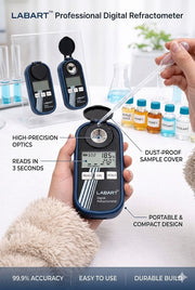 LABART Digital Refractometer for Sugar Content & Honey Brix/R.I./Moisture/Temp/Be' (LB-DR-301)